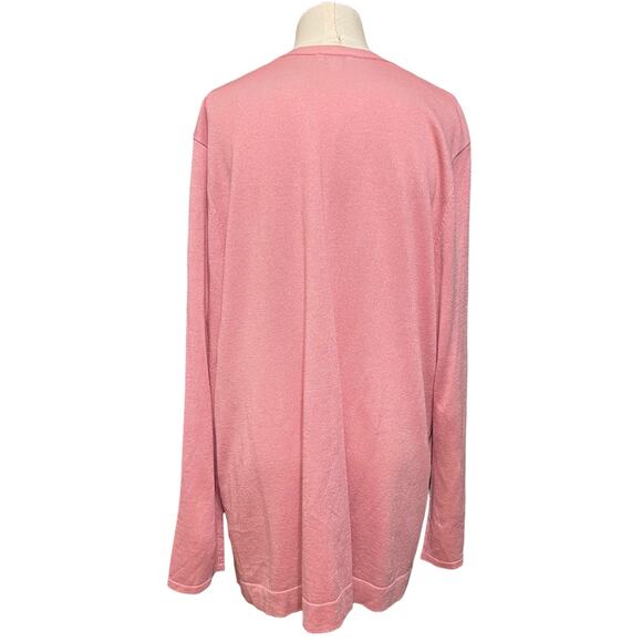 J. Jill Womens Pink Wool Blend Soft Knit Coastal Sweater Cardigan Sz XL - Picture 6 of 13